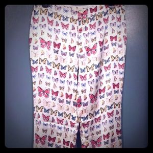 New Erin silk butterflies pants size 2 small